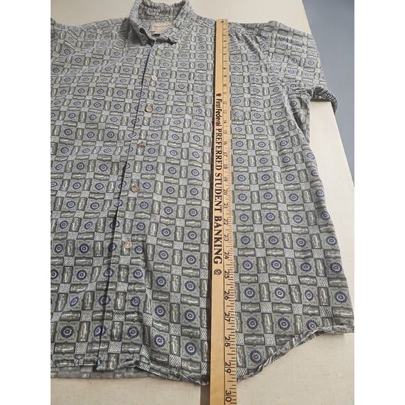 Woolrich Flannel Mens XL Fishing Print Button Down Long Sleeve Shirt - Picture 6 of 6
